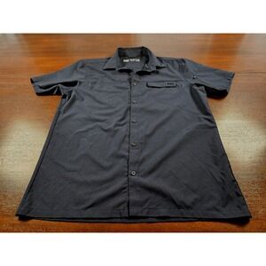 Helly Hansen Shirt Mens Large Navy Blue Short Sleeve Button Down Casual